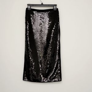 New Max Mara Sequin Midi black Skirt Size XS